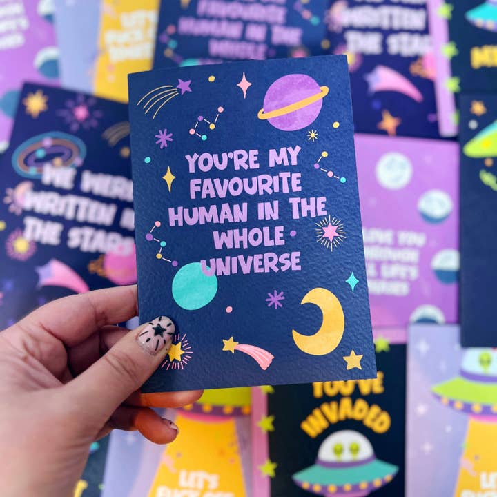 You Are My Favourite Human In The Whole Universe Card for wholesale by Xoxo Designs by Ruth