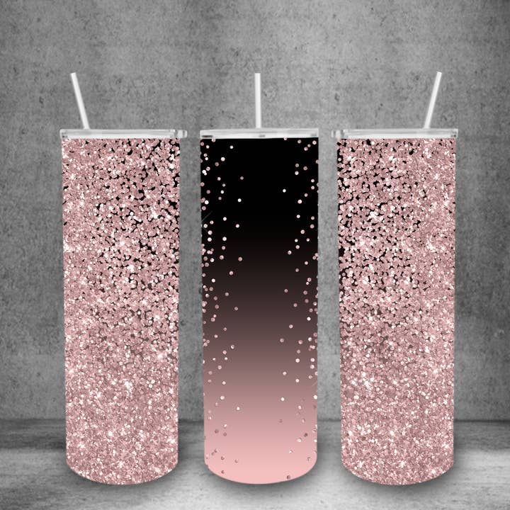 Wicked Flower Creations - Wholesale Insulated Mug/Tumbler - Pink Glitter Tumbler