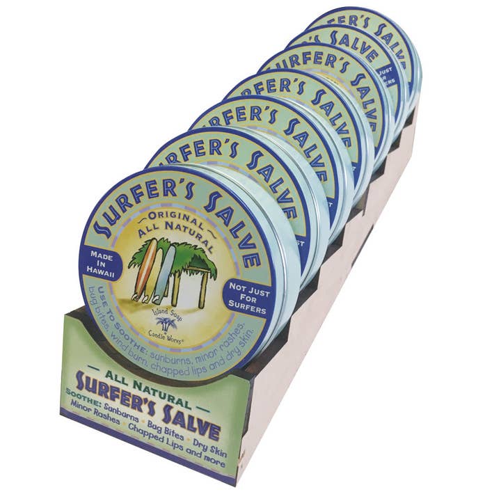 Island Soap & Candle Works - Wholesale Retailer Display - Beauty & Wellness - Display for Large Surfer's Salve Tins - Product not included