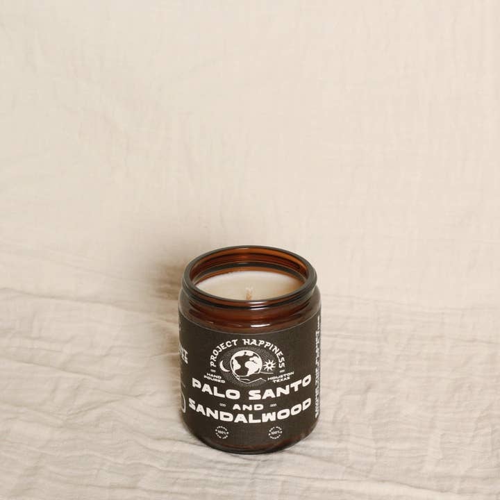 Project Happiness Candle Co. - Wholesale Jar/Filled Candle - Palo Santo and Sandalwood Soy Candle - 8oz6