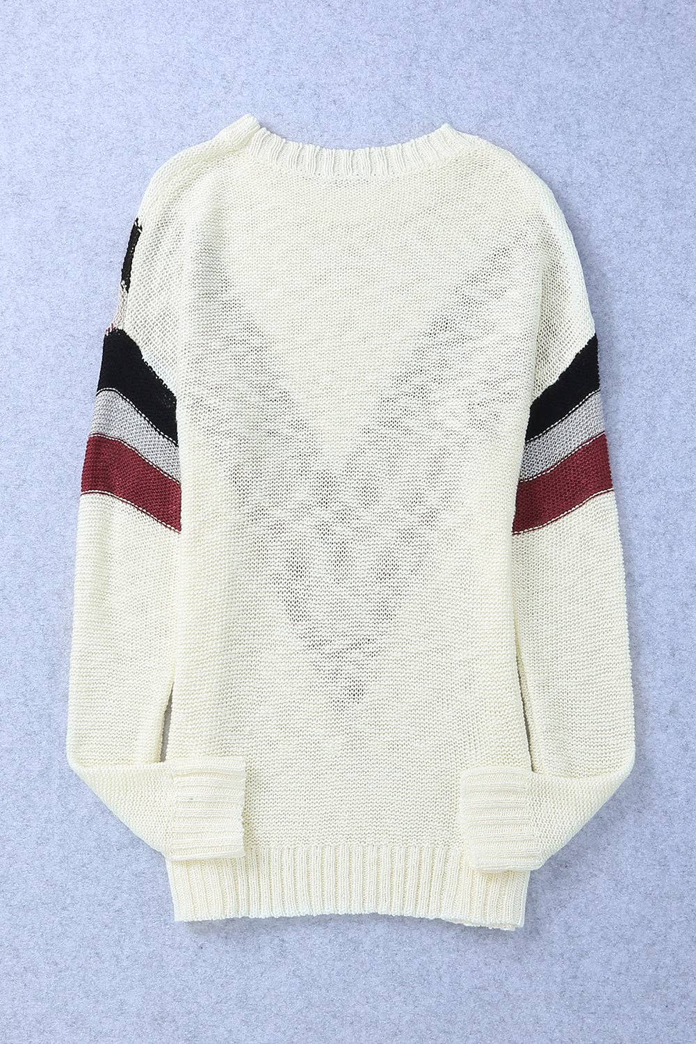 White Cecilia Chevron Striped Sweater for wholesale on Faire5