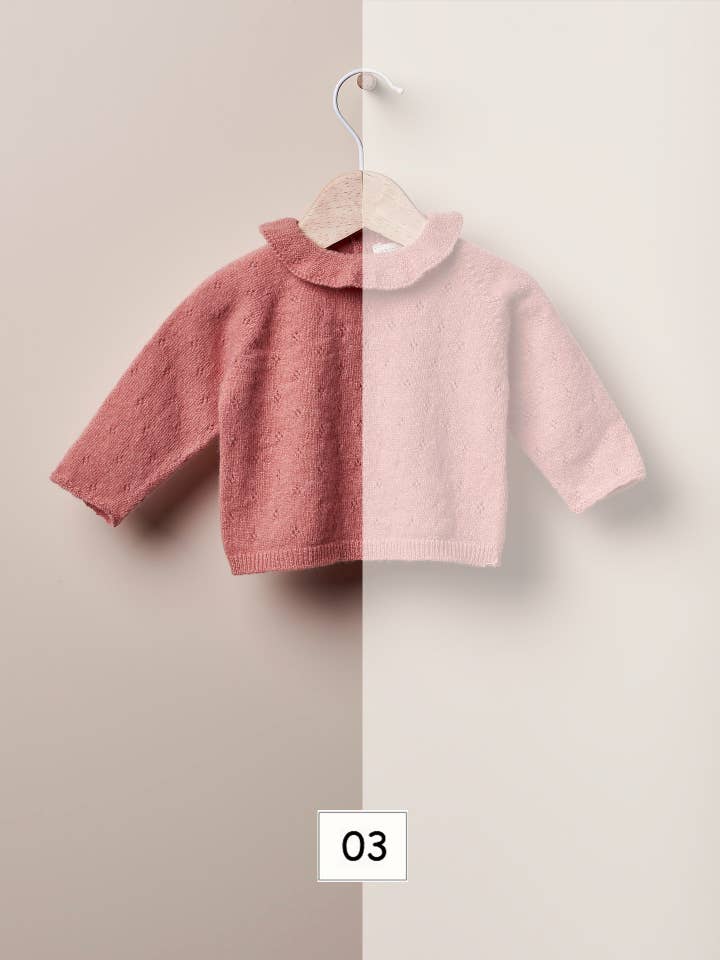 Sweater knitted in wool | TONES OF GARDENS IN WINTER for wholesale by Wedoble: sustainable children's fashion