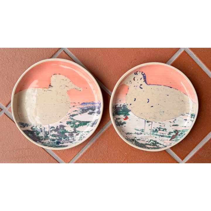 Round Plate 6.5" with Birds for wholesale by Sweet Air Studio