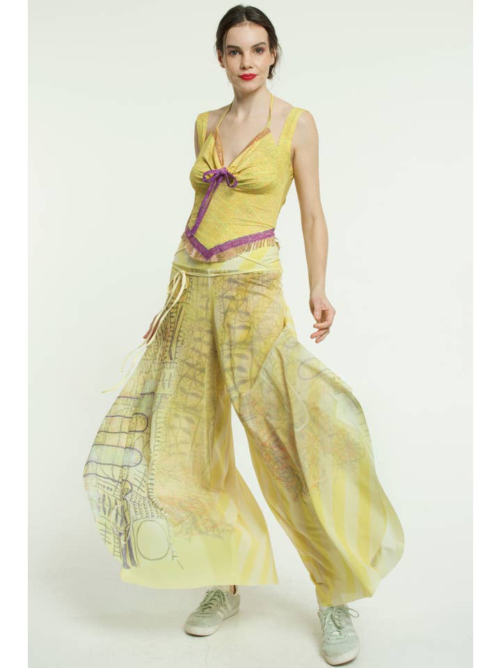 IPNG Design - Vendita all'ingrosso Camicetta - Donna - Blusa Tiki - Gialla - Estiva2