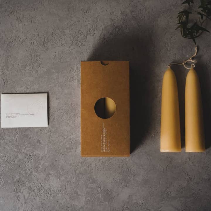 Skär Organics – Vela/castiçal cónico por atacado – Velas cônicas curtas grandes de cera de abelha orgânica (caixa)2