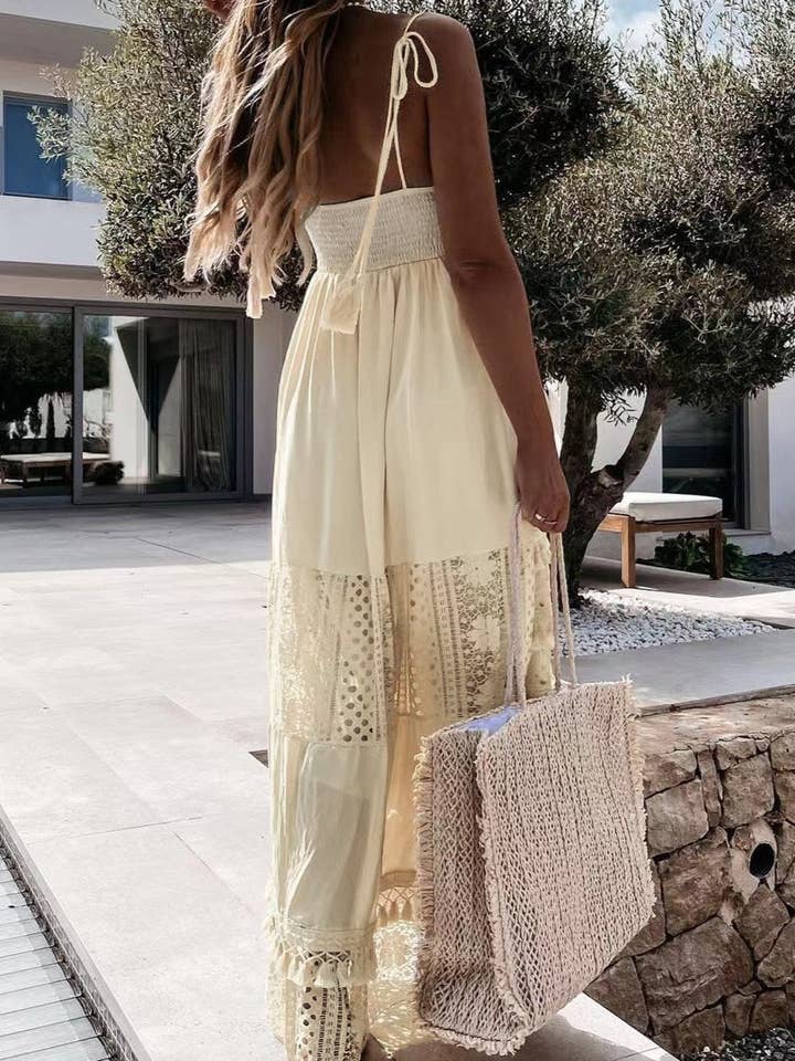 Rosa Clothing - Wholesale Dress - Women's - Bohemian Crochet tassel Lace large swing flare dress2