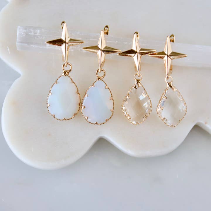 Boucles d'oreilles étoile en opalite cristal pour la vente par Mesa Blue