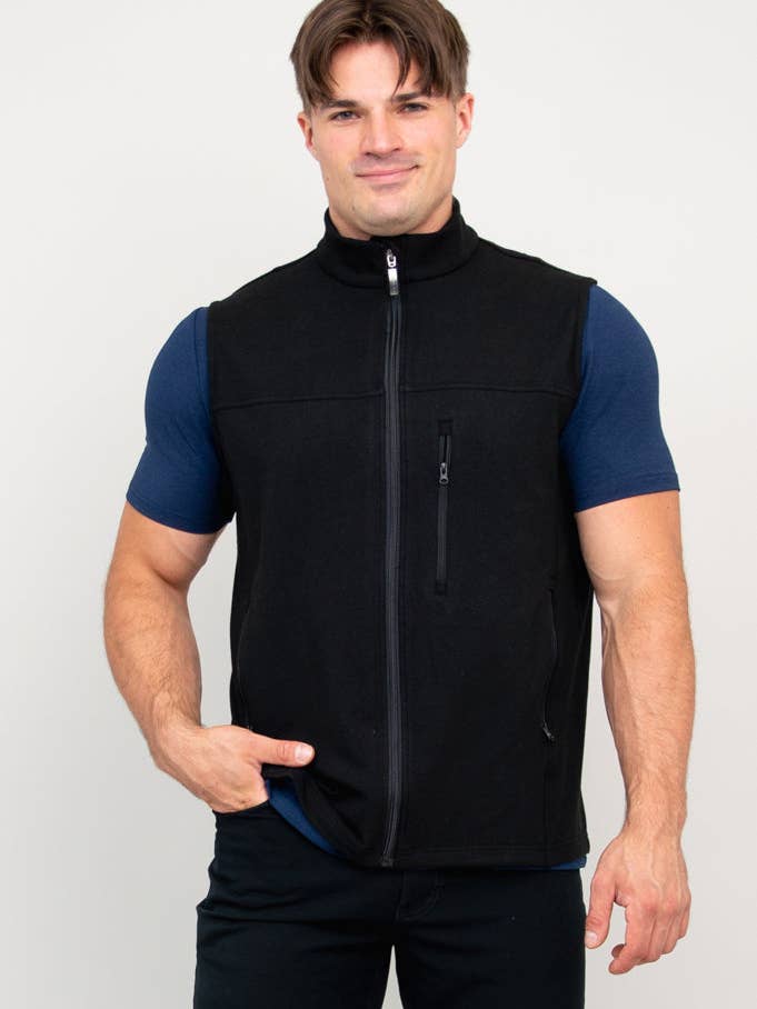 Nick Weste, Schwarz, Bambusfleece für den Großhandel von Blue Sky Clothing Co LLC