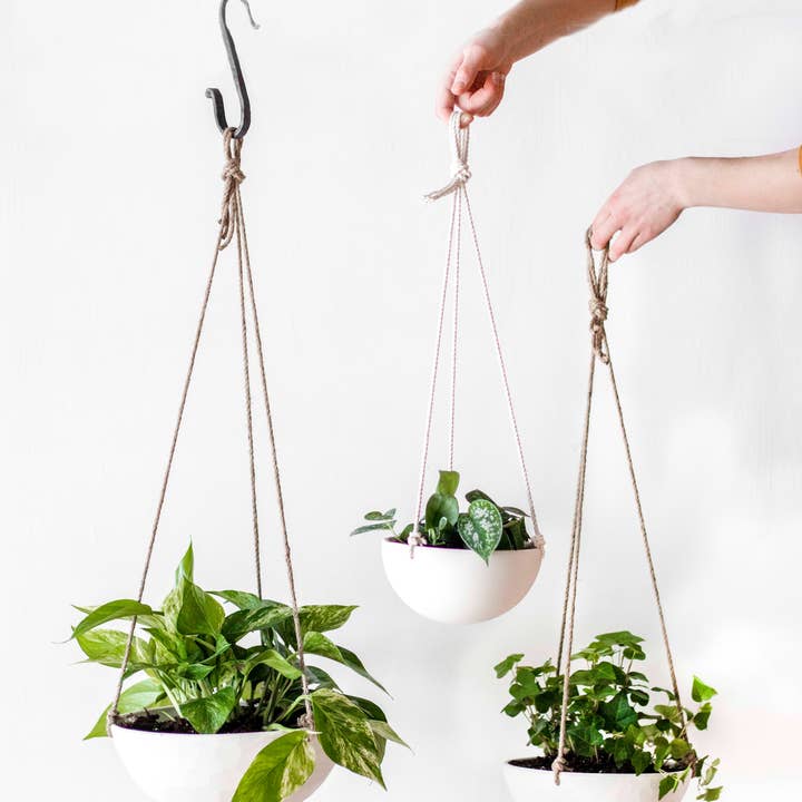 Niik Creative Co. - Wholesale Hanging Planter - Hanging Planter - Medium Handmade Porcelain Plant Hanger