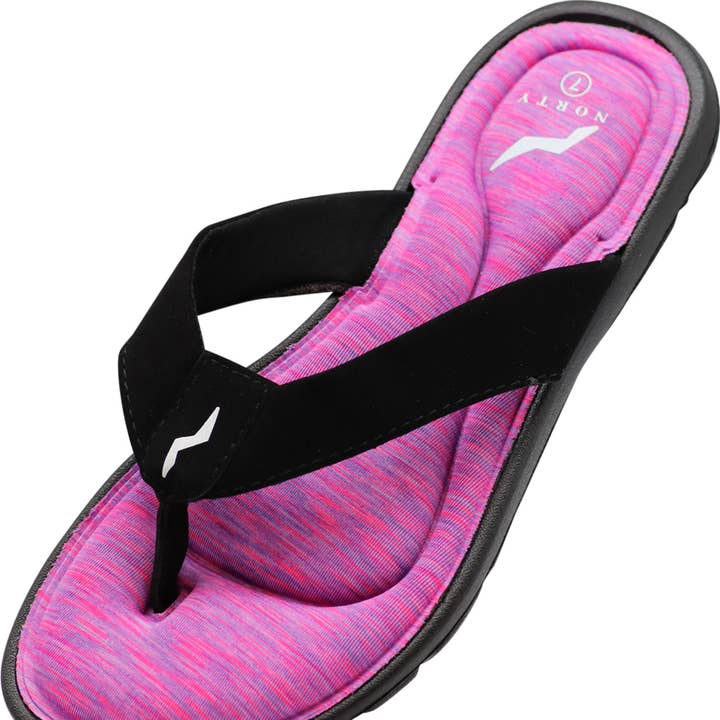 Norty - traagschuimrubberen voetbedsandalen voor dames, geschikt voor 1 maat S, maat S, 41019, fuchsia voor wholesale door Eastern Off Price