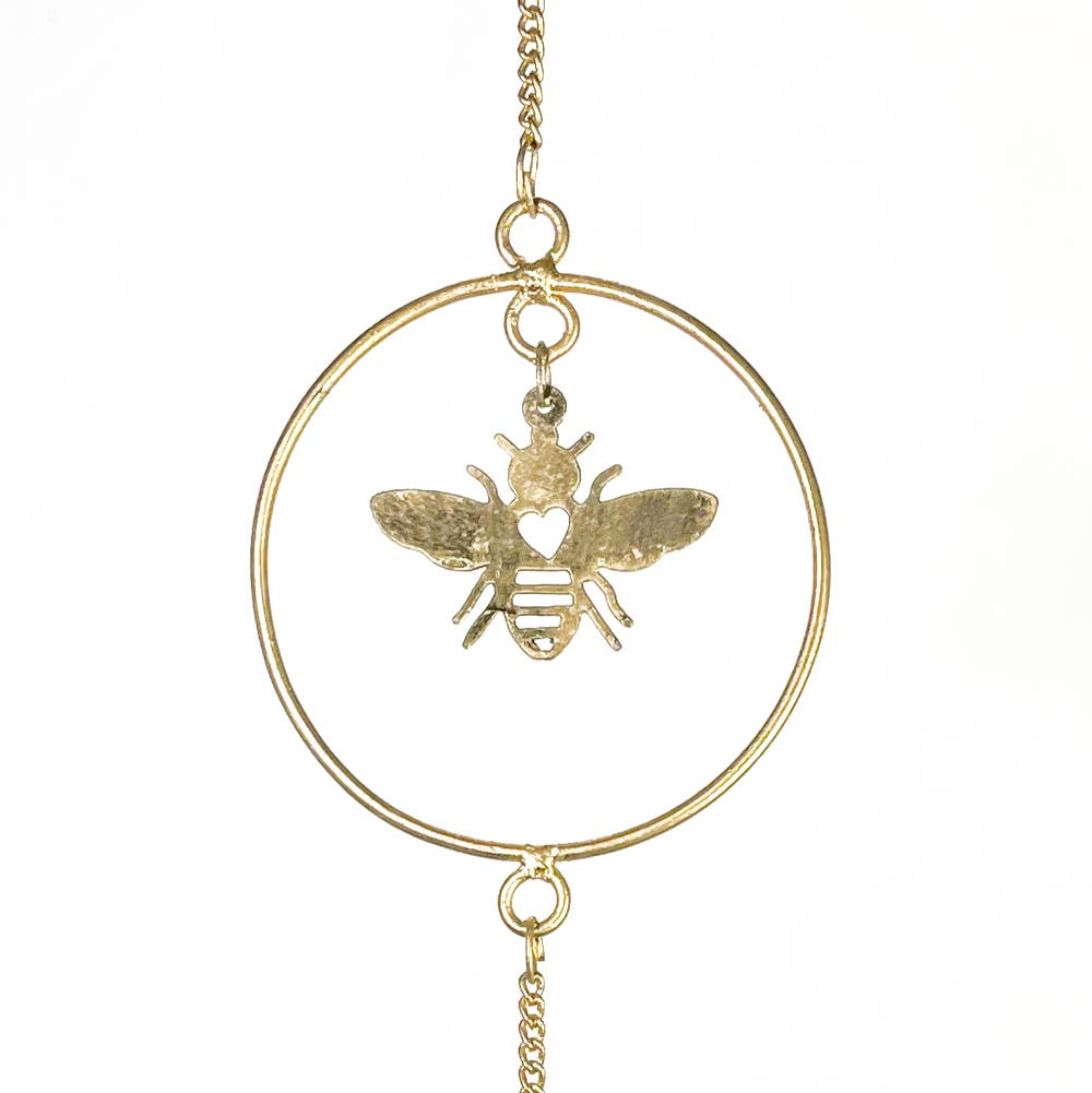 Mira Fair Trade - Wholesale Zonnevanger - Honeybee zonnewijzer met kristaldecoratie1