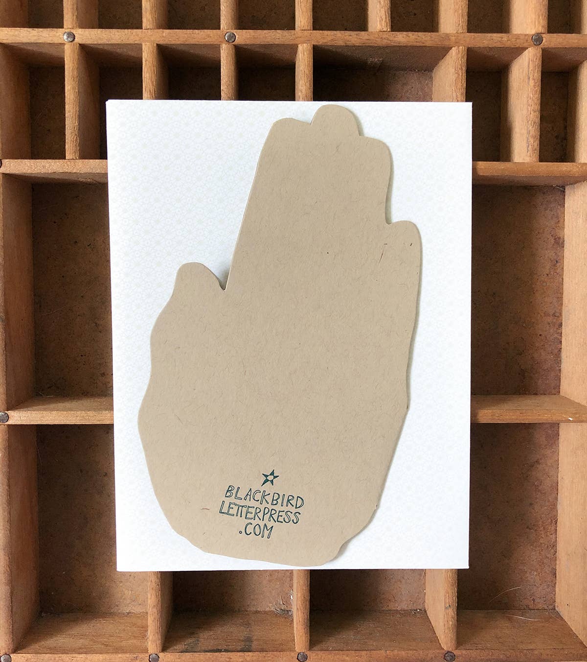Blackbird Letterpress – wholesale Thank you card – thanks hand card2