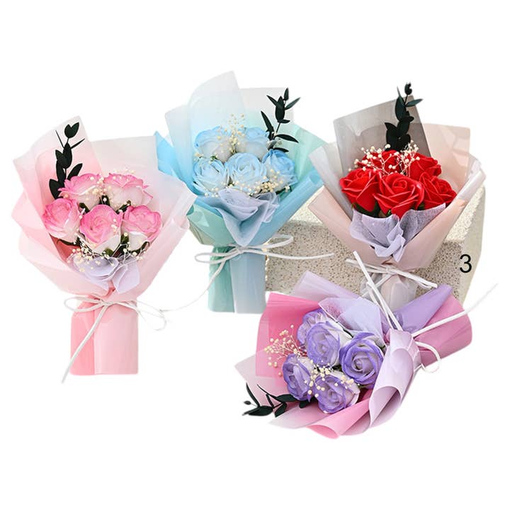 ASSORTED Mix Rose Short Stem Artificial Flower Bouquet FA009 (12PC) for wholesale on Faire4