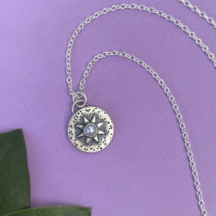 Compass Necklace - Pearl for wholesale by Blue and Blue