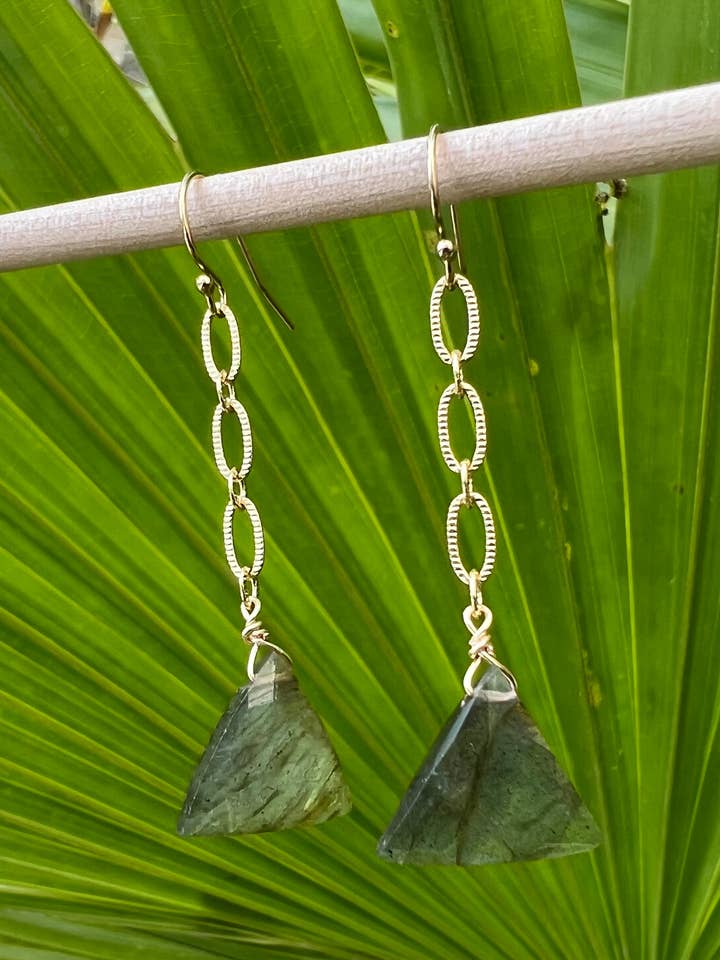 Dancing Labradorite Earrings for wholesale by Bella Mack Jewelry