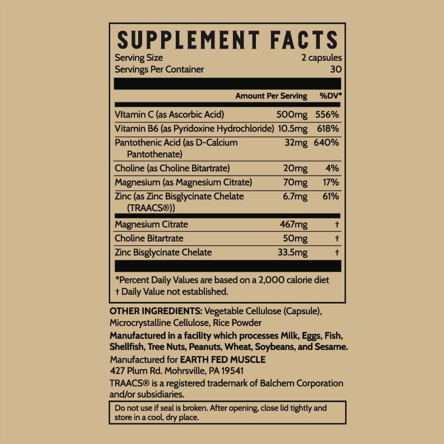 Earth Fed Muscle - Wholesale Oral Supplement/Vitamin - Forty Winkz ZMA Sleep Support with Zinc & Magnesium5