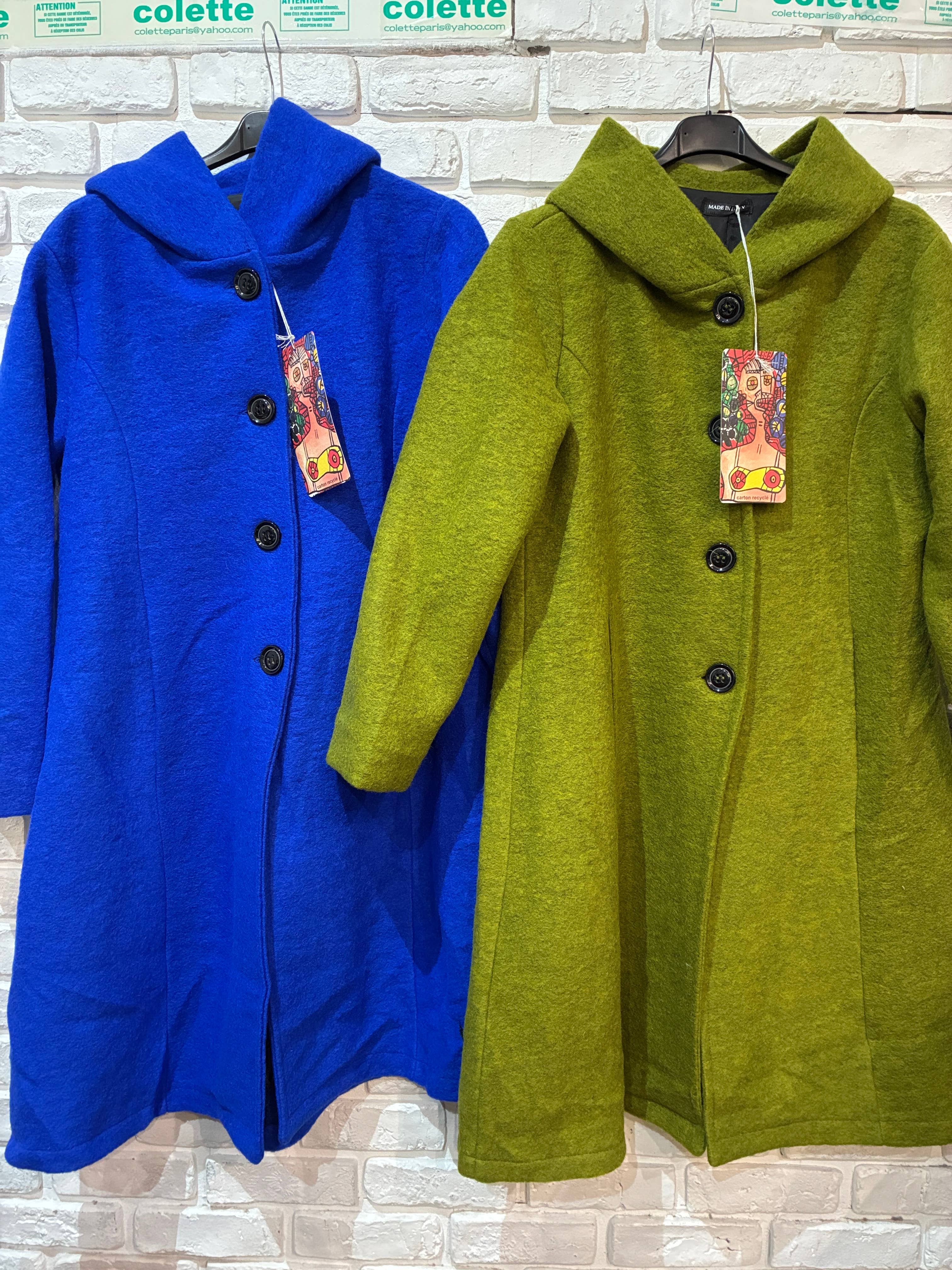 la maison des fibres naturelles - Wholesale Coat - Women's - Long plain wool coat 99320 20% Polyester - 80% Wool1