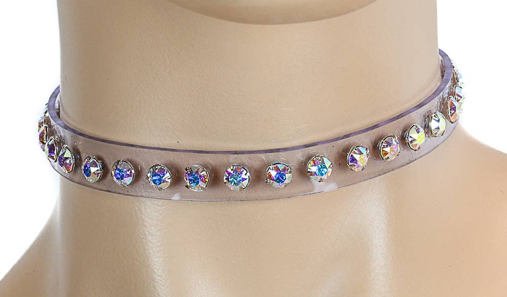 Funk Plus - Wholesale Choker/Collar - CK247CLR RHINESTONE CLEAR  CHOKER1