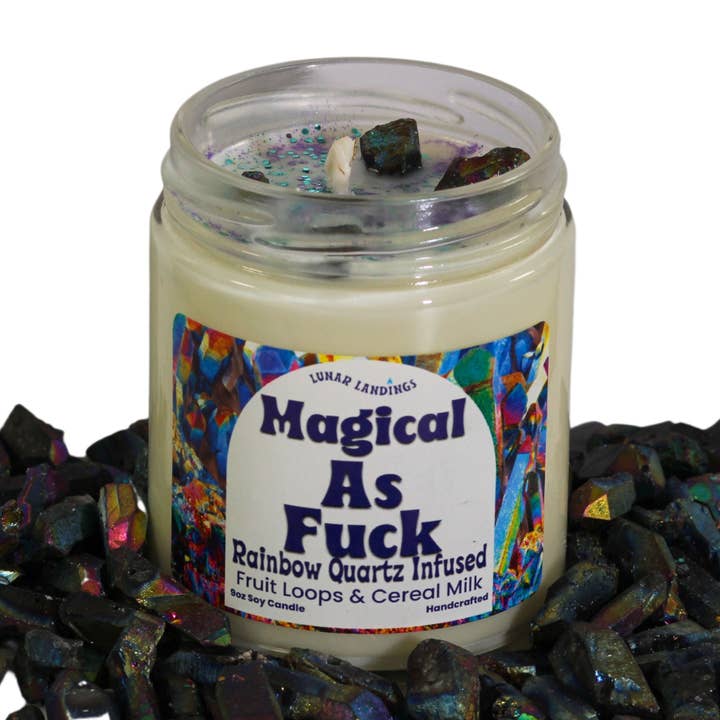 Rainbow Aura Quartz Soy Candle for wholesale by Lunar Landings