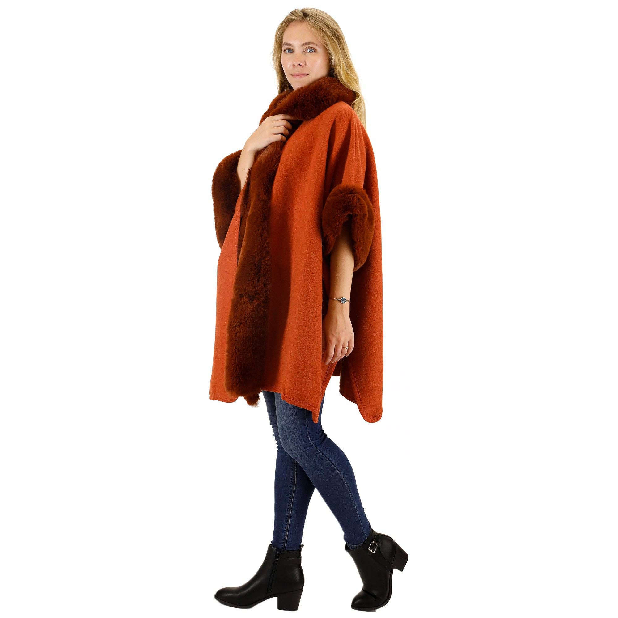 TAPA fashion - Wholesale Fur/Faux Fur Coat - Women's - Fur Hoodie Shawl P183 (3PC)20