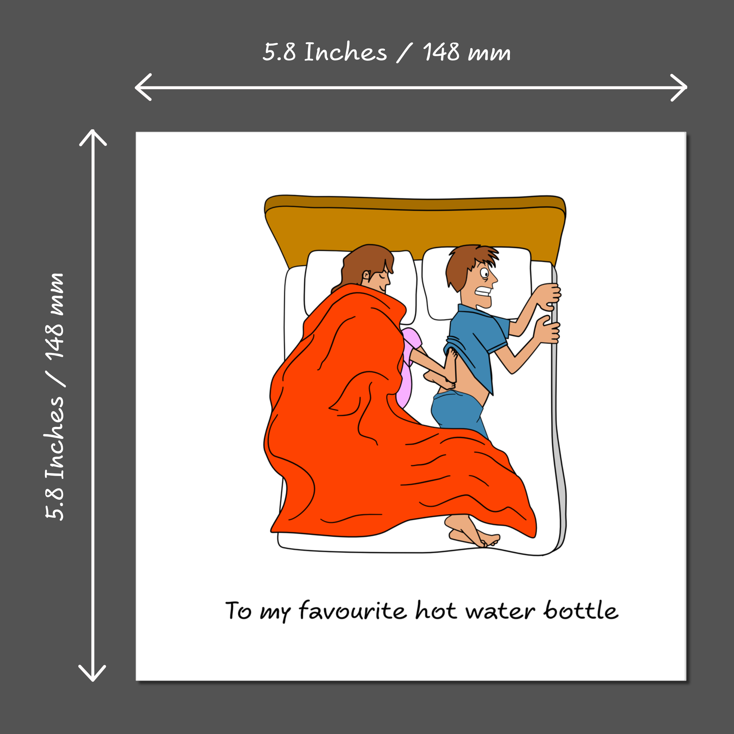 Swizzoo Cards – Engroshandel Valentinsdagskort – Sjovt fødselsdagskort jubilæum Valentinsdag for kæreste mand Kolde fødder i sengen Cheeky Cute3