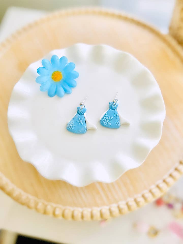 Princess Dress Clay Earrings Fairytale Jewelry Magical Dang for wholesale by Eflie