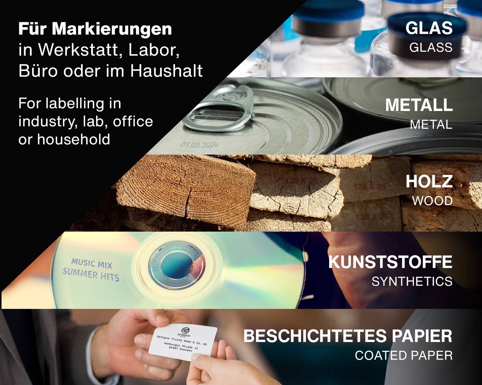 Octopus Concept GmbH – wholesale Bläckdyna – Bläckfisk stämpling bläck för släta ytor, blå 50ml4