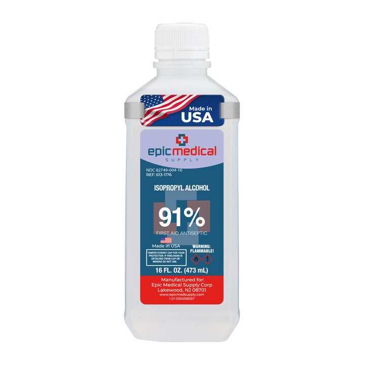 Isopropyl Alcohol 91% 16 oz for wholesale by Epic Medical Supply