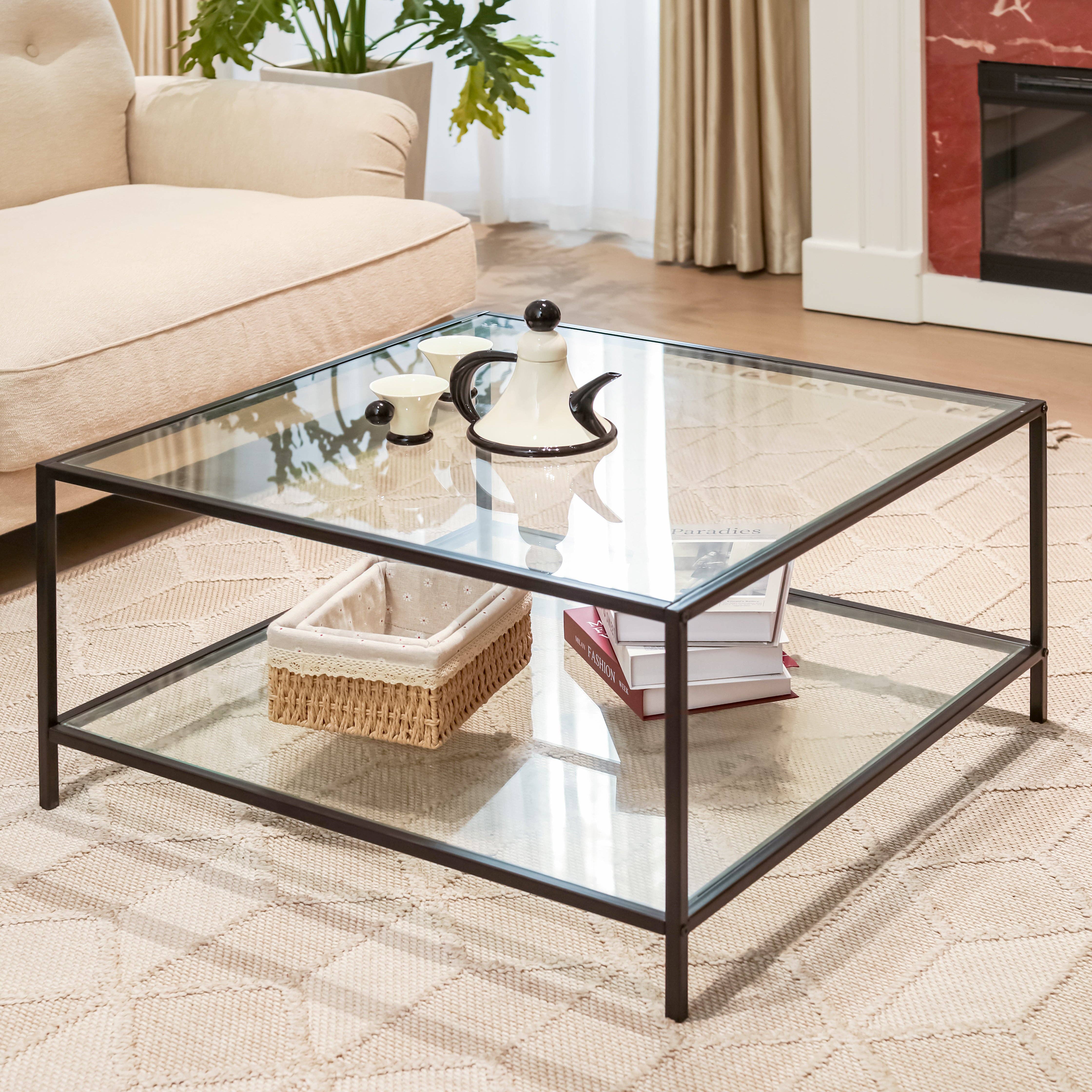 Urban Meuble – wholesale Soffbord – Soffbord i glas och svart metall HUDD LMKZ7