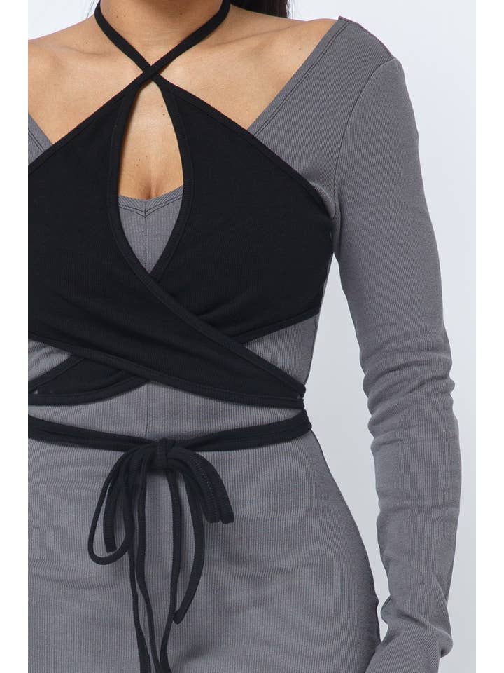 CAPSULLE - Wholesale Dress - Women's - CASUAL WEAR MIDI DRESS WITH WAIST TIE5