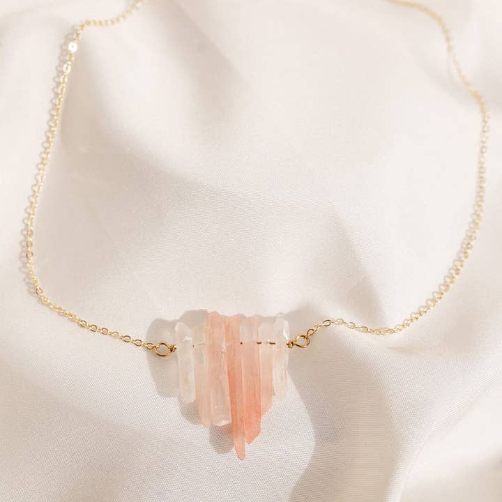 Asher Grey - Wholesale Pendant/Charm Necklace - Peach Quartz Necklace