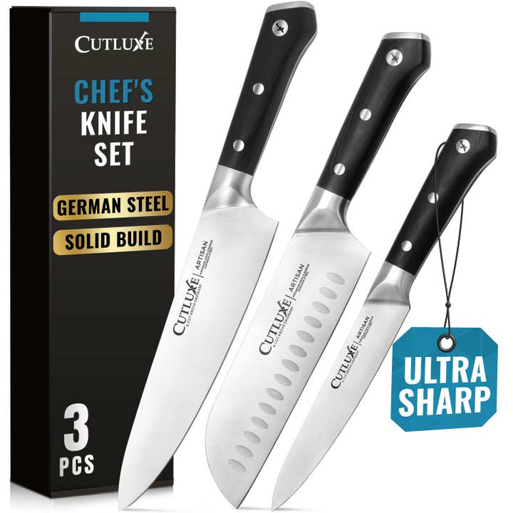 Chef Knife Set, 3 PCS Professional Chef's Knife Set | Artisan Series for wholesale by Cutluxe