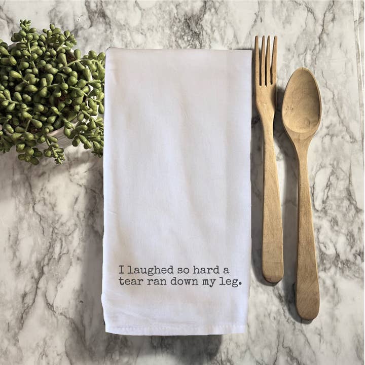 'Tear Down Leg' Funny Handmade Towel by BellaBlue for wholesale by by BellaBlue