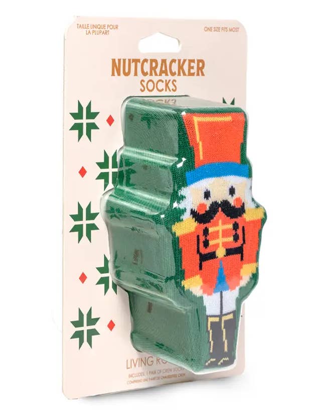 Living Royal - Wholesale Socks - Unisex - 3D Packaged Crew Socks - Holiday - Nutcracker - Green