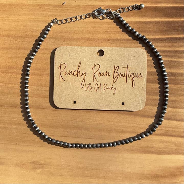 Ranchy Roan Boutique - Wholesale Choker/Collar - 4mm Navajo Style Pearl Choker Necklace