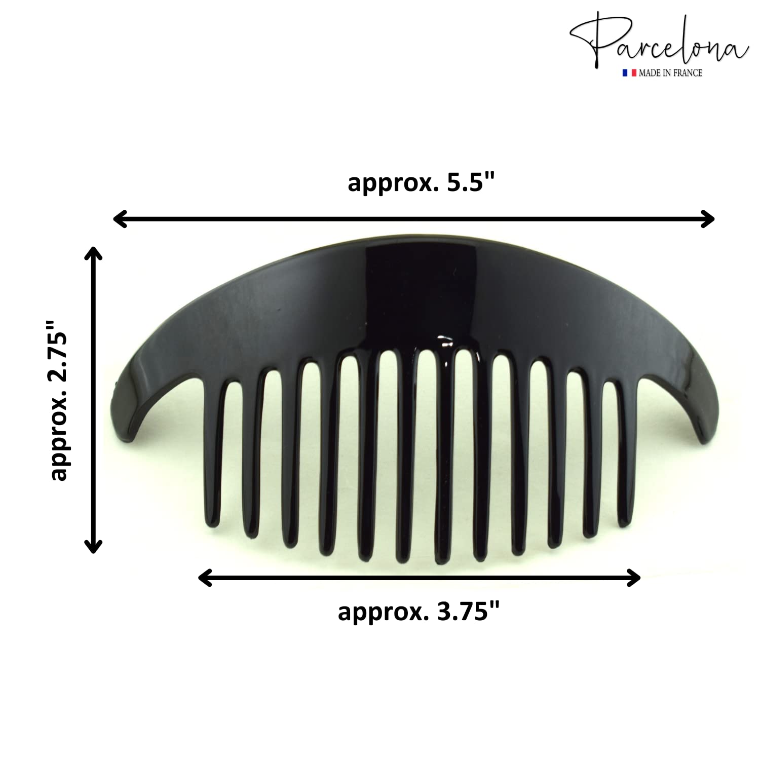 Parcelona - Wholesale Hair Brush/Comb - Parcelona French Alice Large Celluloid 12 Teeth Side Hair Combs for Women 2 Pcs31