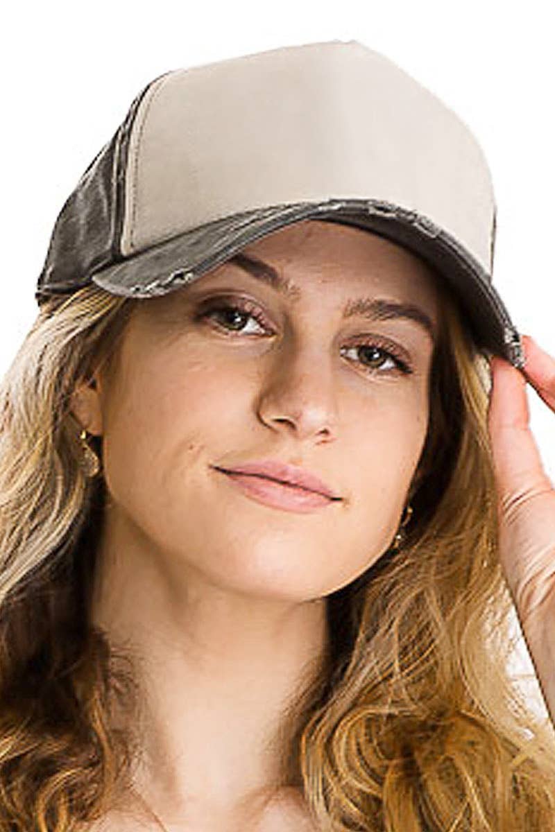 Cap Zone - Wholesale Baseball Cap - Unisex - Distressed Dirty Wash Five Panel Baseball Cap3