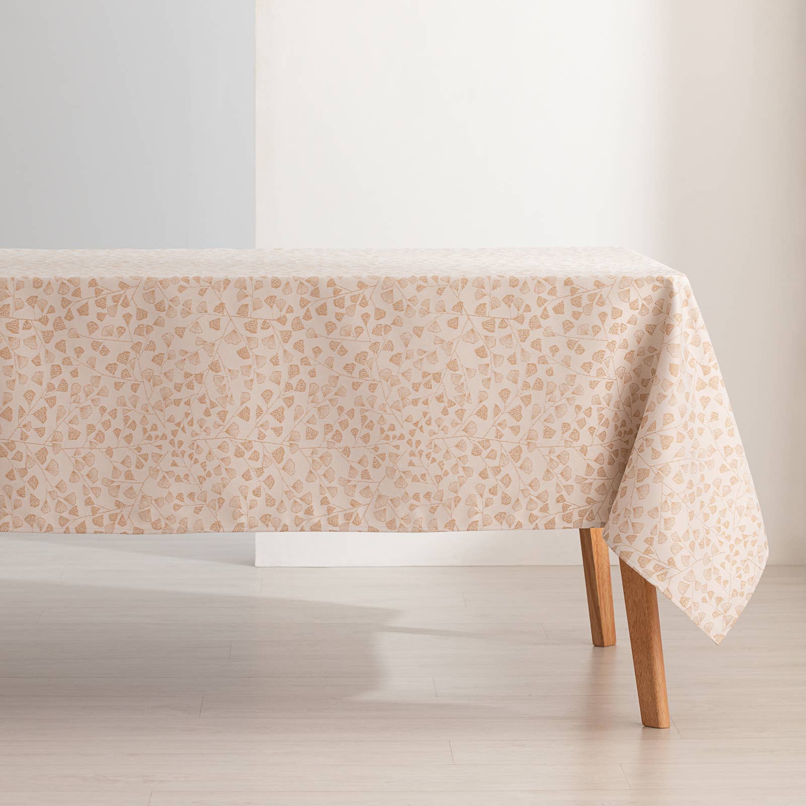Beige LUMIN floral jacquard waterproof tablecloth for wholesale on Faire1