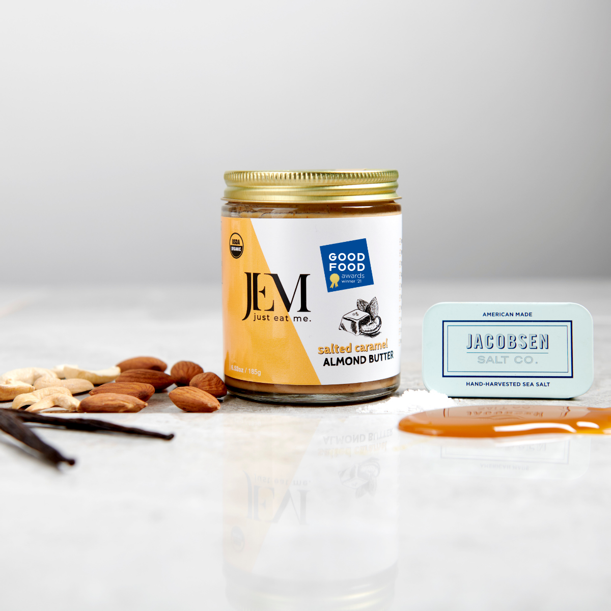 JEM Organics - Wholesale Nut Butter - 6.52 oz JEM Organics Salted Caramel Almond Butter2
