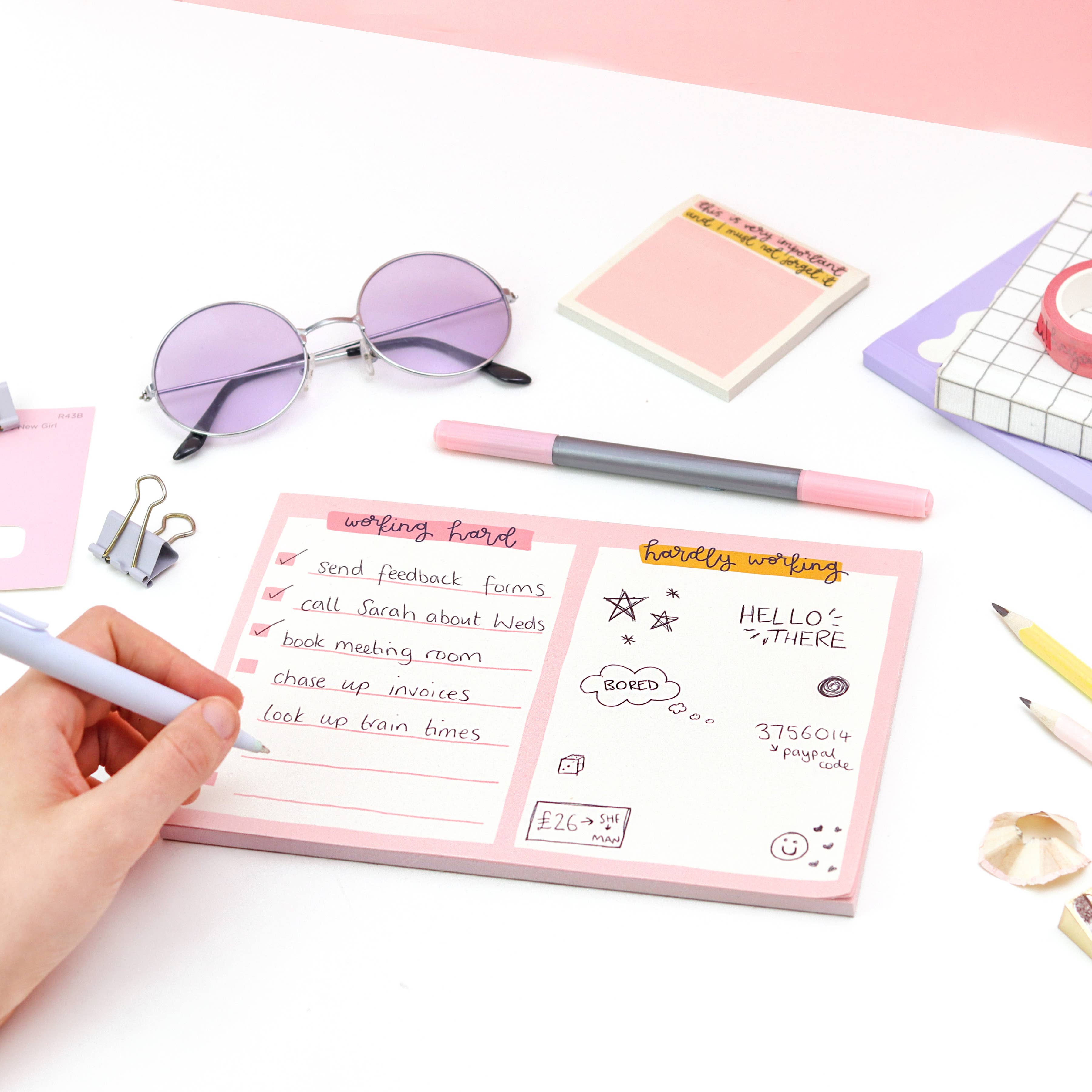 Oh, Laura – wholesale Notepad – A5 Notepad - Working Hard, Hardly Working2