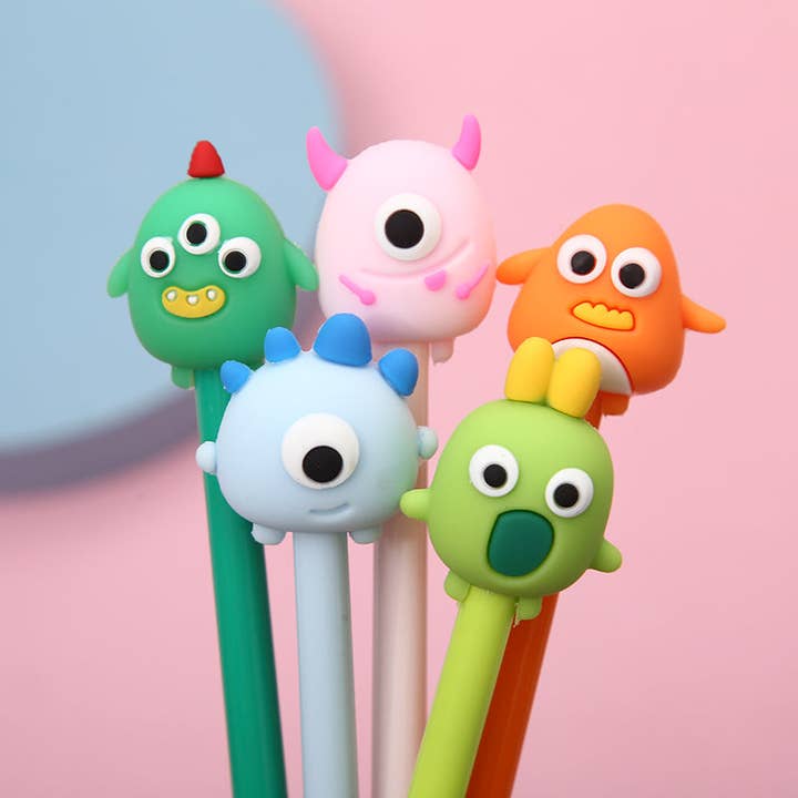 22369 Cute Monster Retractable Gel Pen for wholesale by BCmini