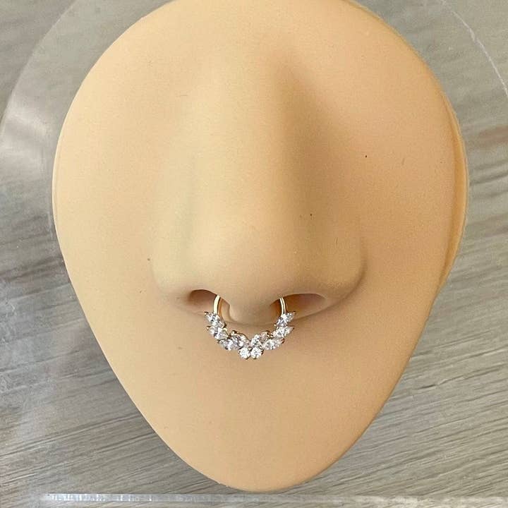 Elara Body Jewelry - Wholesale Single Earring - Silver Butterfly Septum Ring (16G | 8mm or 10mm | Surgical Steel | Gold or Silver)