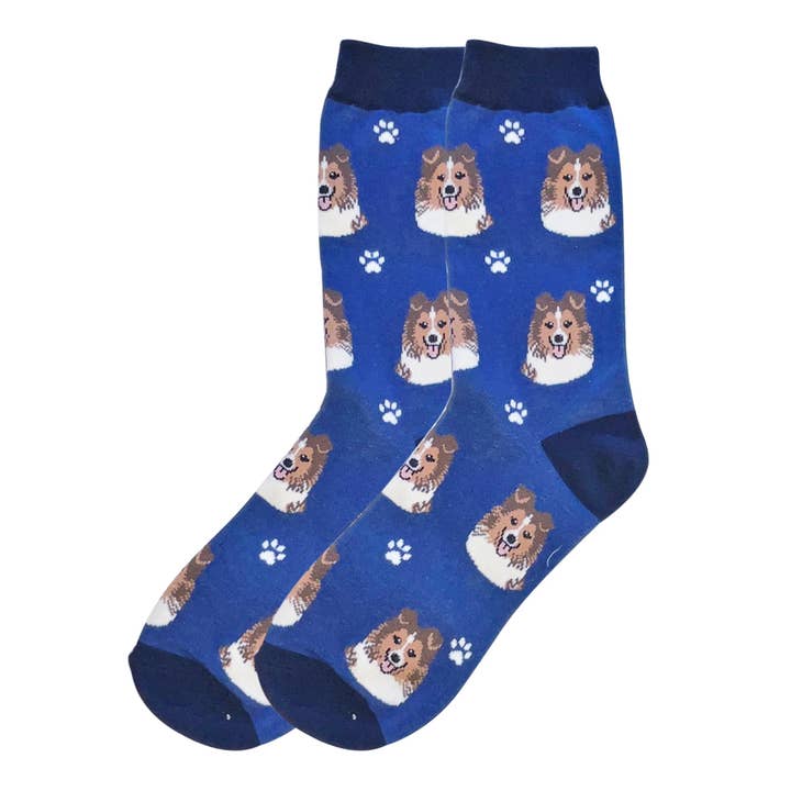 Chaussettes Sheltie - Unisexe - Chaussettes Fantaisie Amusantes avec Motif de Chien pour la vente par E&S Pets