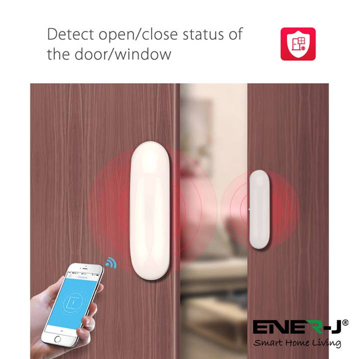 ENER-J – wholesale Safety alarm/gear – WiFi Door and Window Sensors Smart Alarm Pack of 4 No Hub10