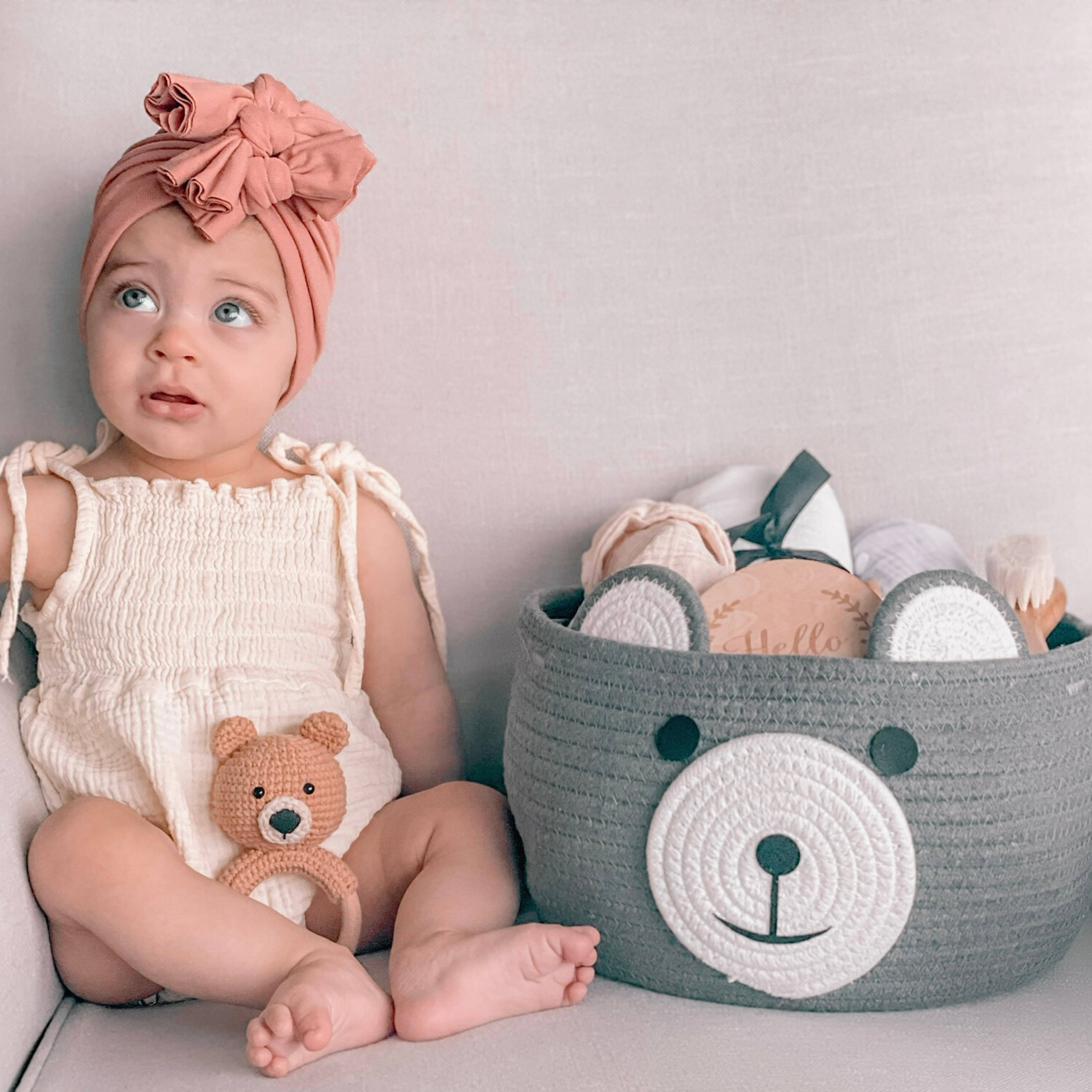 w design - Wholesale Basket - Kids & Baby - Cute Bear Cotton Rope Basket XL (19 D X 13 H)2