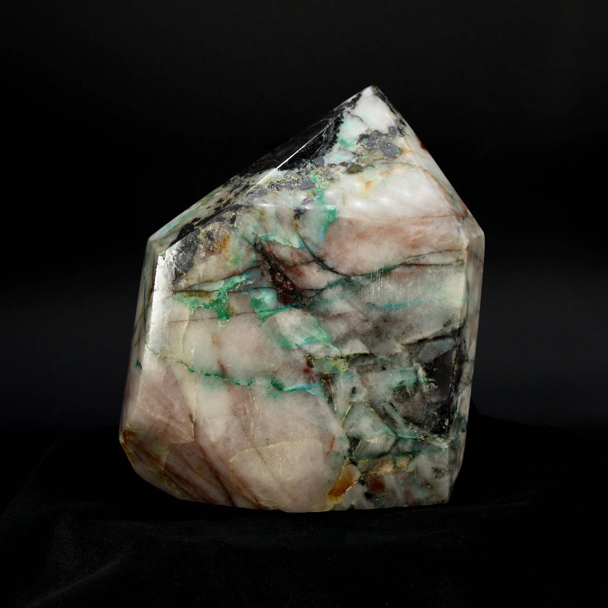Caspar Curiosities - Wholesale Spiritual Stone/Crystal - XL 5.6LB Phoenix Stone Ajoite Malachite Quartz Crystal Freeform Tower, Messina Mine1
