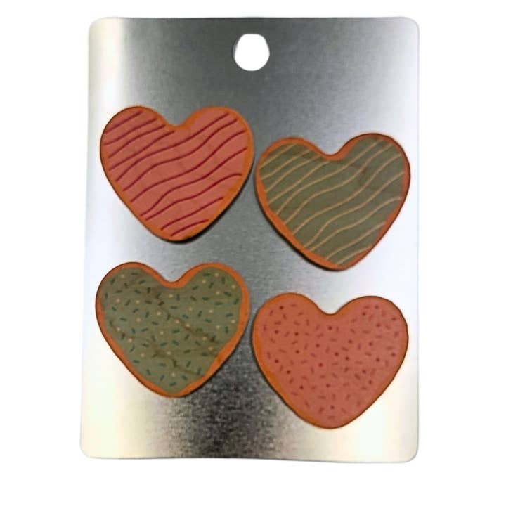 Cute Cookie Heart Valentines Day Magnet Sets for wholesale by Driftless Studios