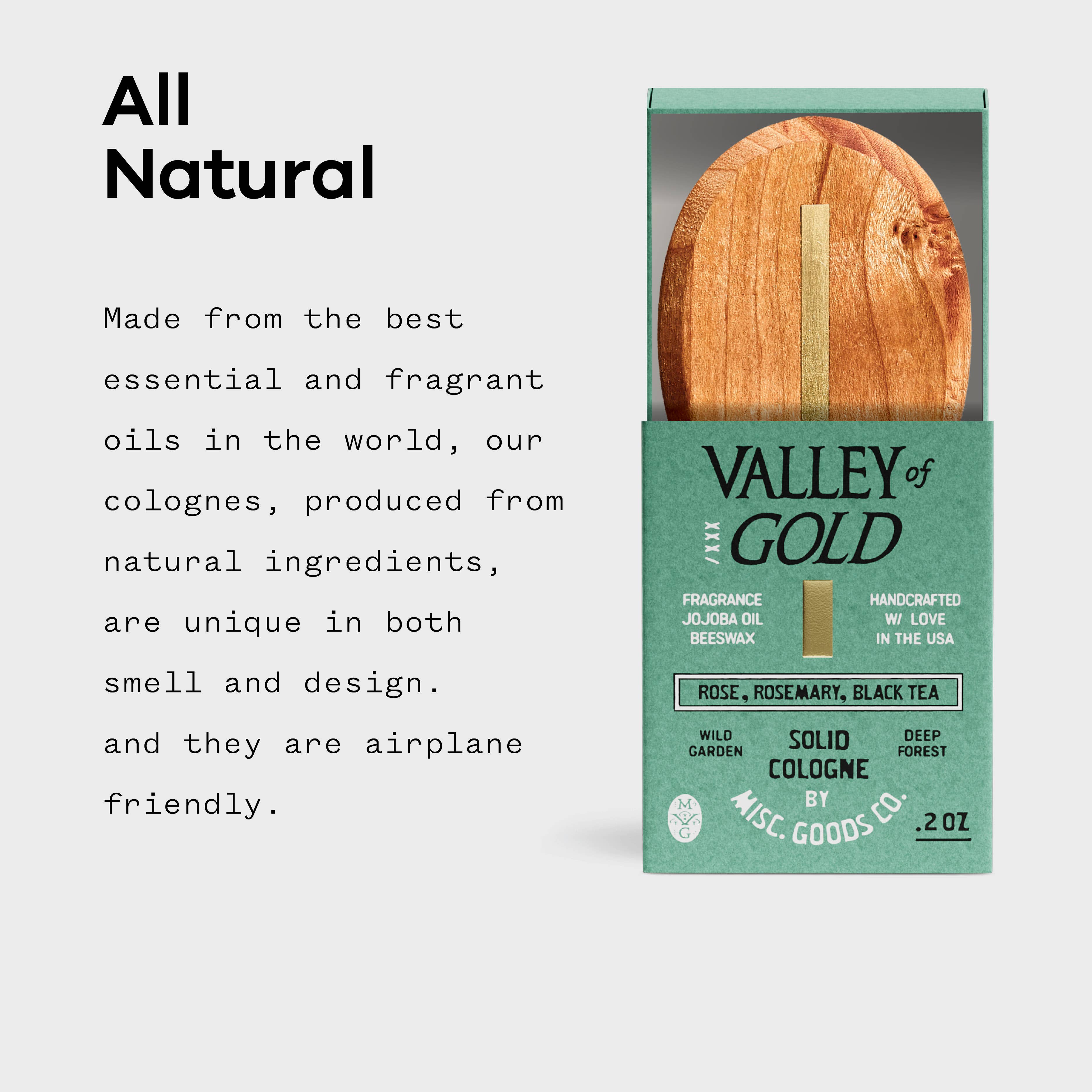 Misc Goods Co. - Wholesale Solid Cologne - Valley of Gold Solid Cologne – Wildflowers, Rose & Rosemary | Balm Format, Travel-Friendly3