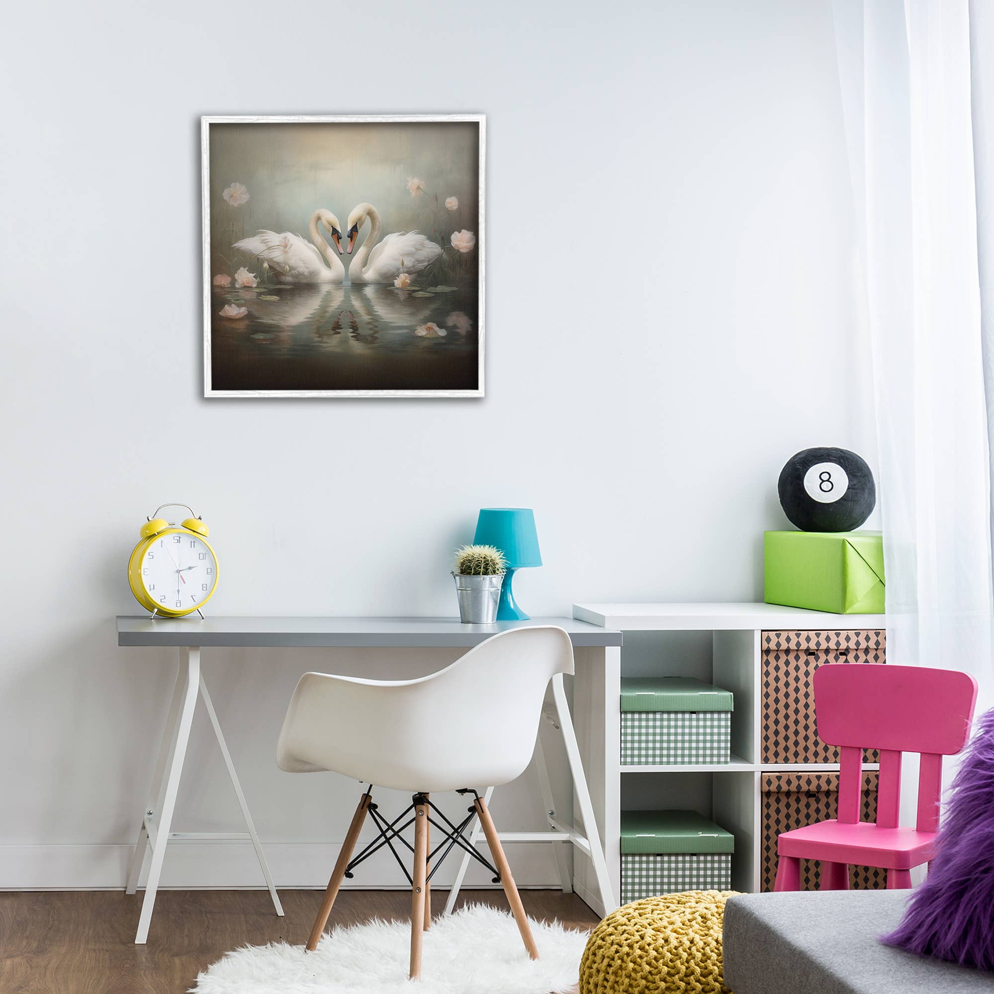 Stupell Industries - Wholesale Wall Sign - Romantic Swans in Floral Pond - Framed Wall Art6