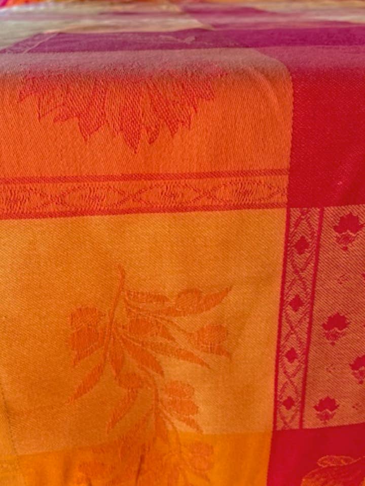 Fransk Jacquard duge solsikke og oliven 70 tommer bred for engroshandel hos La Maisonnette